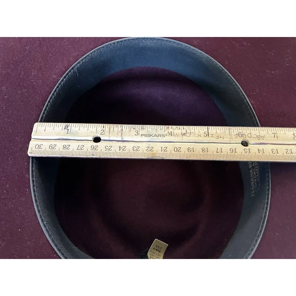 Vintage Banana Republic Safari Co 100% Wool Wide Brim Hat Burgundy Size L USA